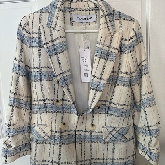 Veronica Beard Jackets & Blazers - New with tags Veronica Beard Beacon Dickey Blue Cream Plaid Jacket / Blazer